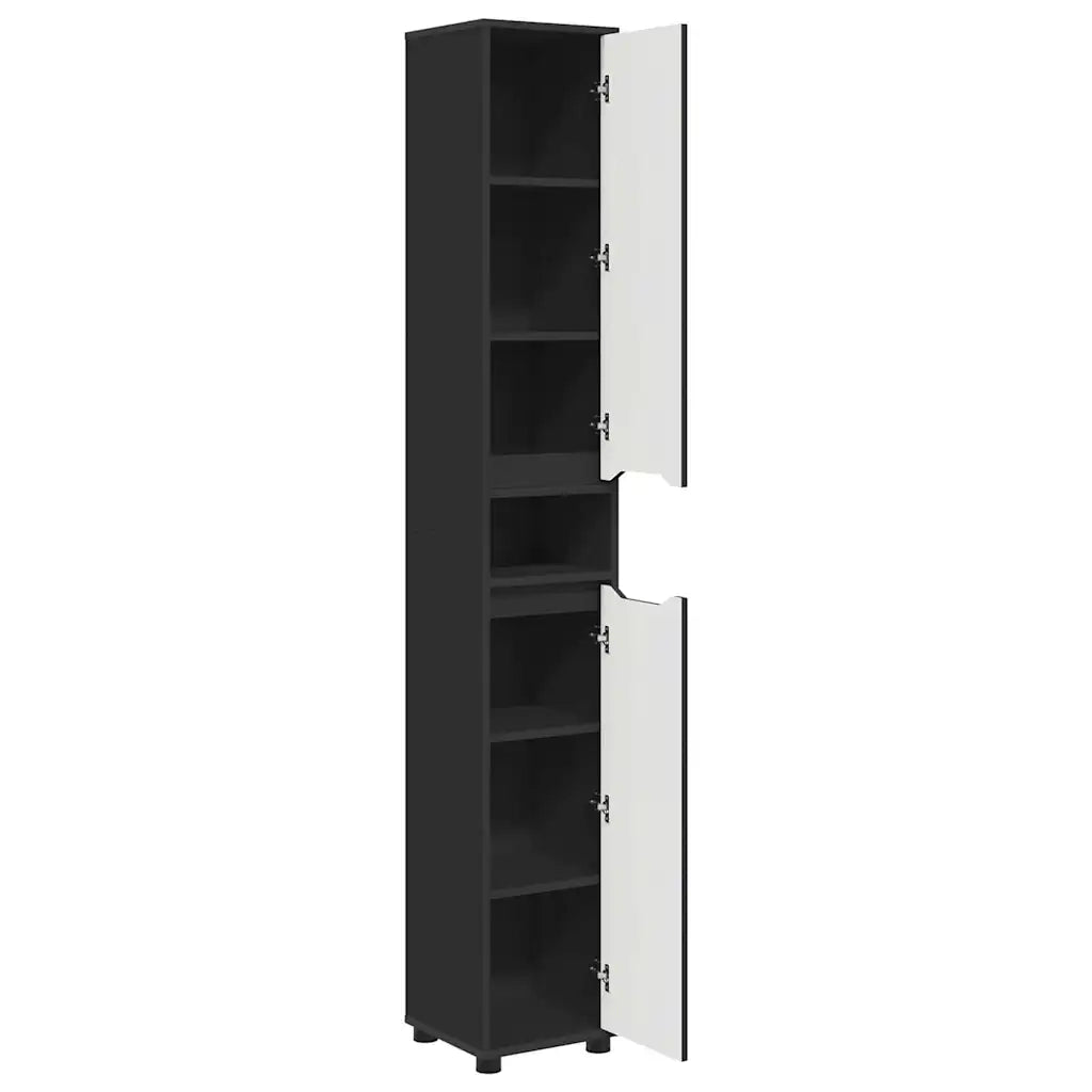 Mobile da Bagno Nero 30,5 x 30 x 195 cm Legno multistrato 888758