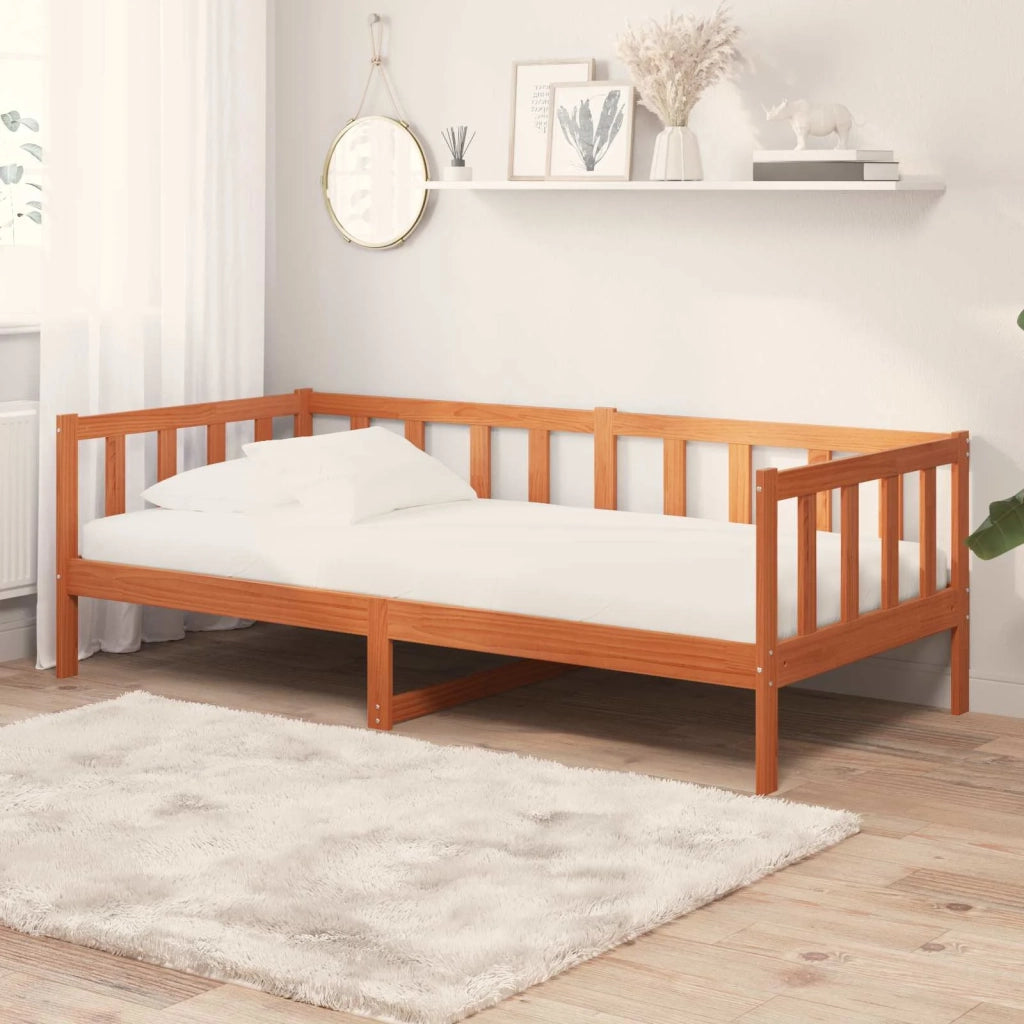 Letto Giorno con materasso Marrone Cera e Bianco 90 x 200 cm 3422775