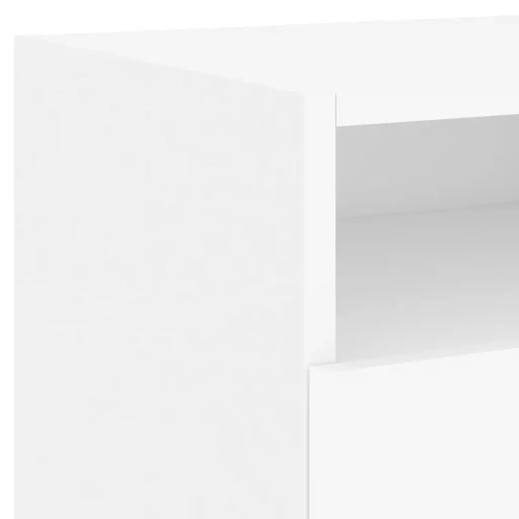 Comodino | Armadio da Notte | Mobiletto da notte con Luci LED Bianco 40x39x37 cm