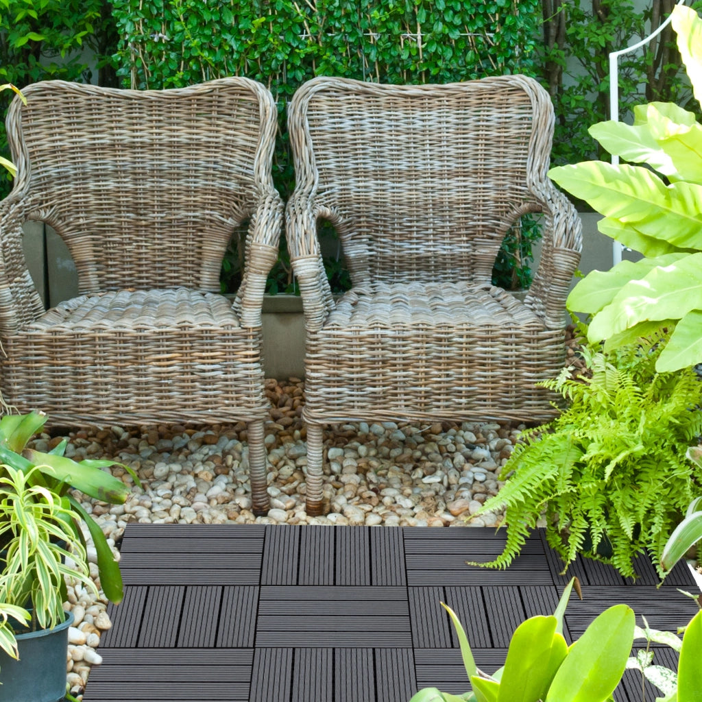 Set Piastrelle per Esterni in HDPE Riciclato ¨C zephmum ¨C Grigio 30x30x2.2 cm