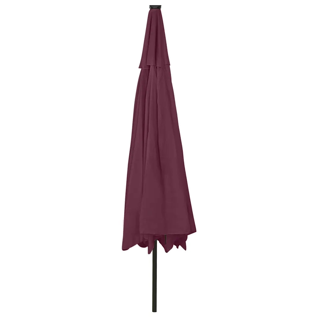 Ombrellone da Giardino con Luci LED 400 cm Rosso Bordò 312534