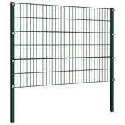 Pannello di recinzione con pali in ferro 176,5x120 cm verde 144934