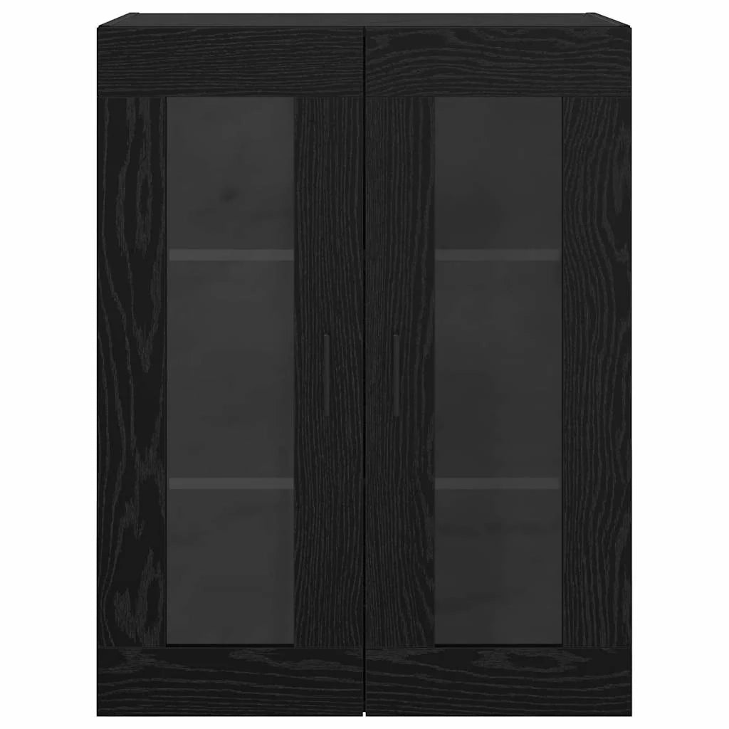 Set di 2 moderni mobili da parete funzionali 69,5 x 34 x 90 cm in legno ingegnerizzato rovere nero 02_0056066