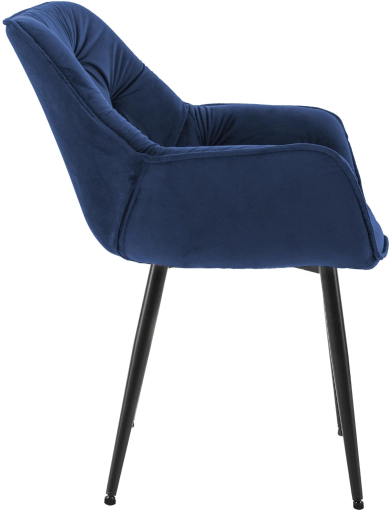 Sedia Tanna in velluto blu scuro