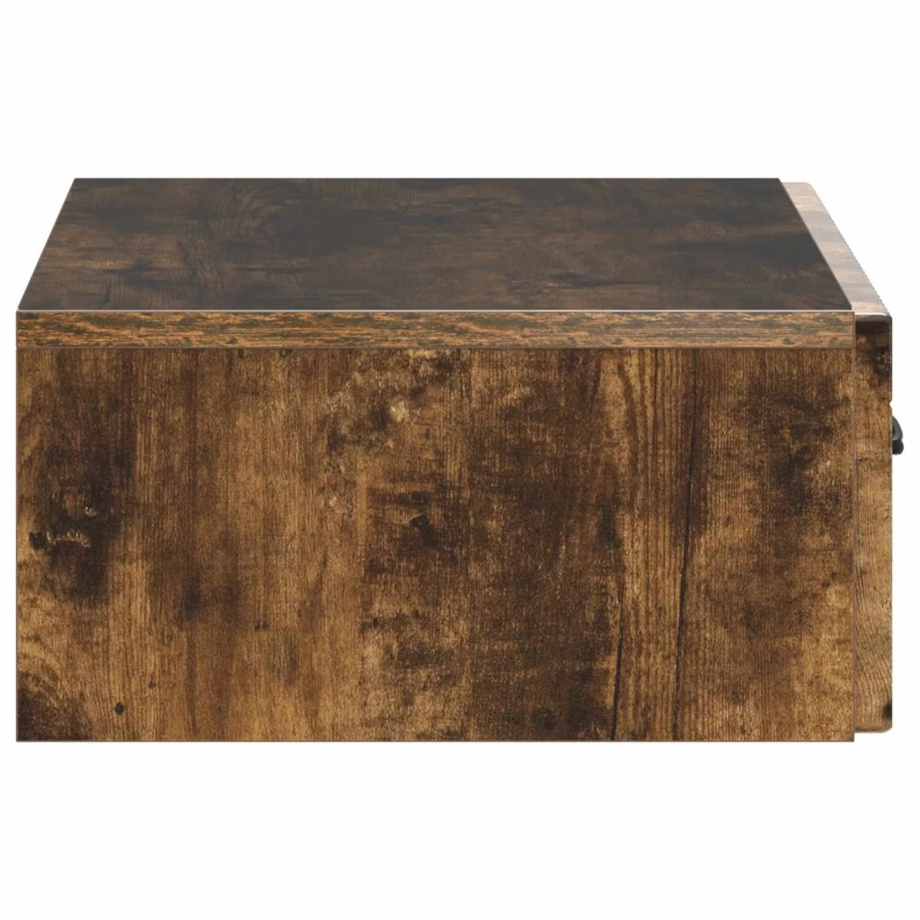 Tavolino da Parete Laterale Rovere Fumo 59 x 34,5 x 17 cm