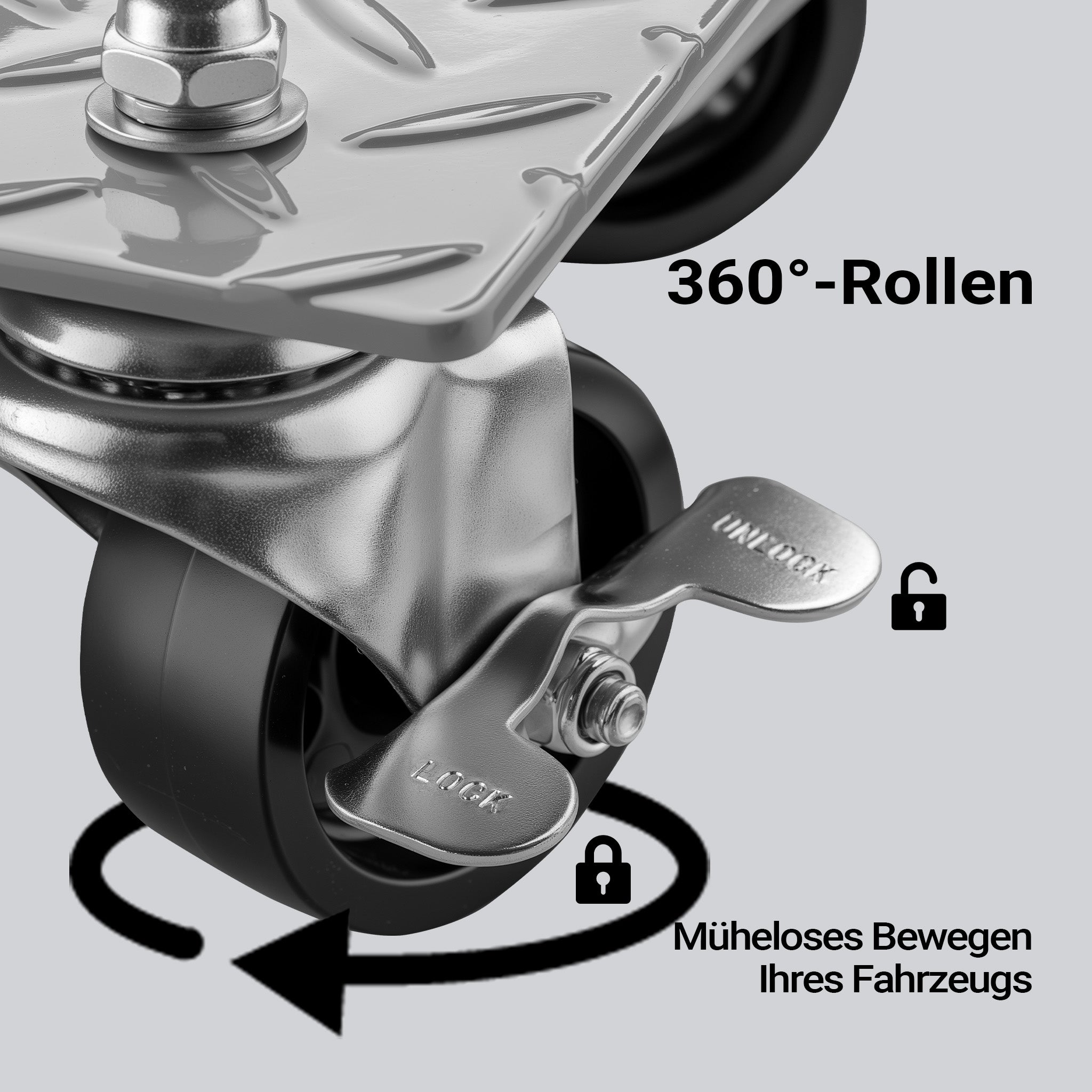 Carrello sottoruota sposta auto 2 pezzi Portata 680 kg l’uno Ausili di manovra Posizionatori