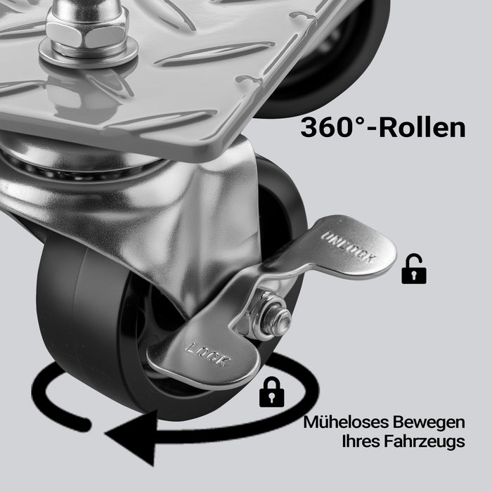 Carrello sottoruota sposta auto 2 pezzi Portata 680 kg l’uno Ausili di manovra Posizionatori