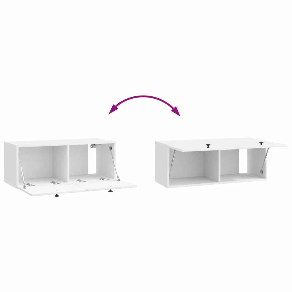Mobile Porta TV da Muro 78,5 x 31 x 30 cm Bianco Lucido