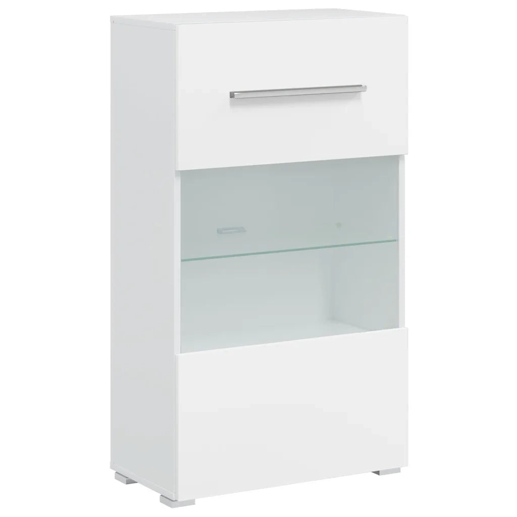 Unità TV 5 pz con Illuminazione a LED Bianco Opaco Truciolato 3324229