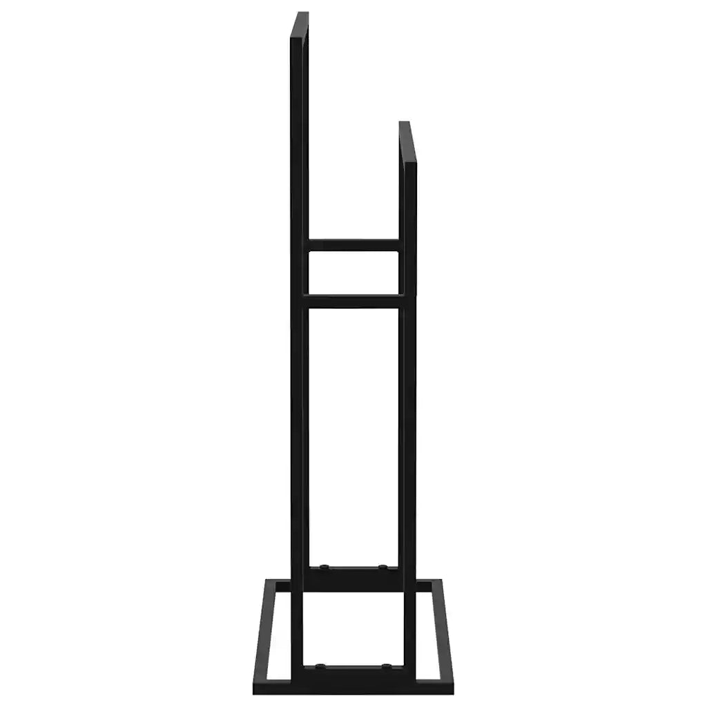 Portasciugamani Autoportante Nero 48x24x78,5 cm in Ferro 336127