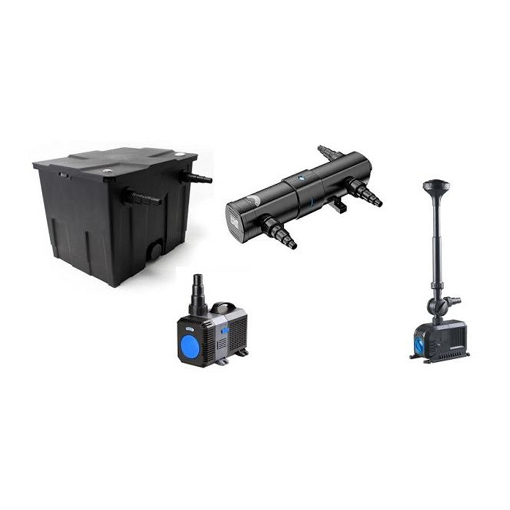 SunSun Kit ECO CBF fino a 6000 litri con filtro biologico, pompa risparmio energetico, UV-C e giochi d'acqua