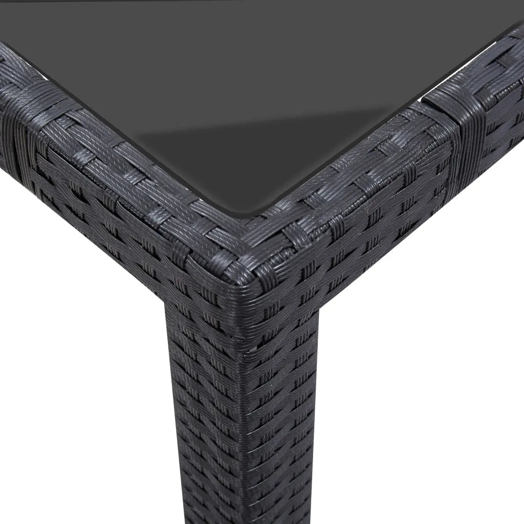 Set da Pranzo per Giardino 9 pz in Polyrattan Nero cod mxl 35122