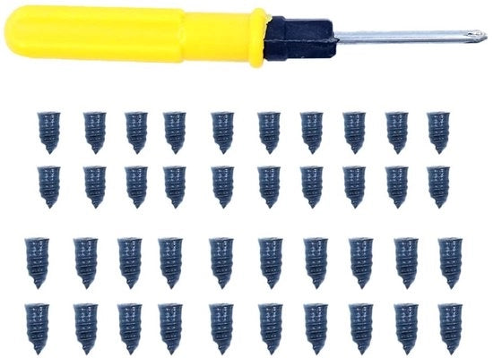 Kit di riparazione delle gomme - Universale strumentario di riparazione - Spilli in gomma - Per bicicletta/autociclo/truck - Resistenti e facili da utilizzare - 20 piccoli + 20 grandi - Kit di riparazione delle gomme