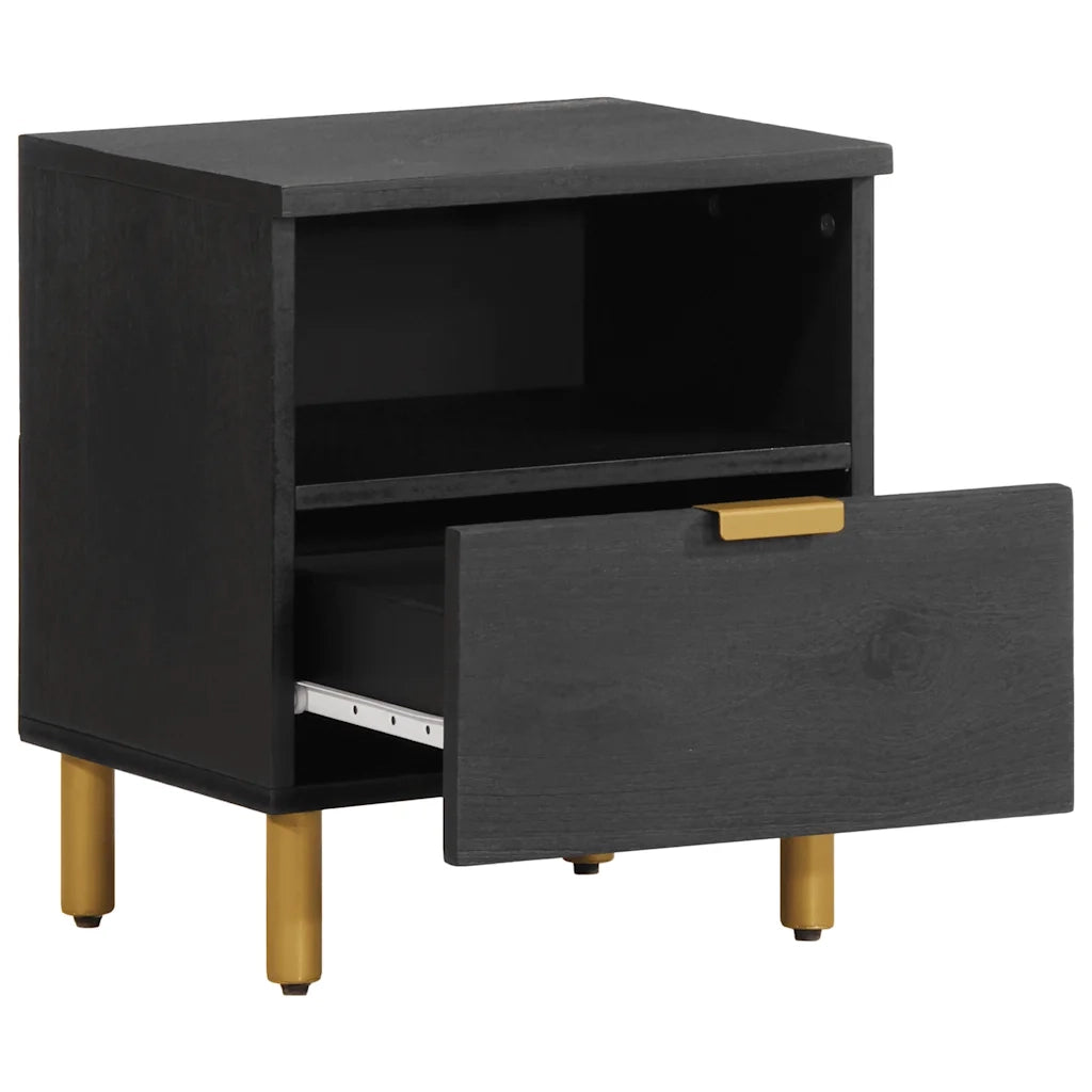 Comodino | Armadio da Notte | Mobiletto da notte Nero 40x33x46 cm in Legno Multistrato