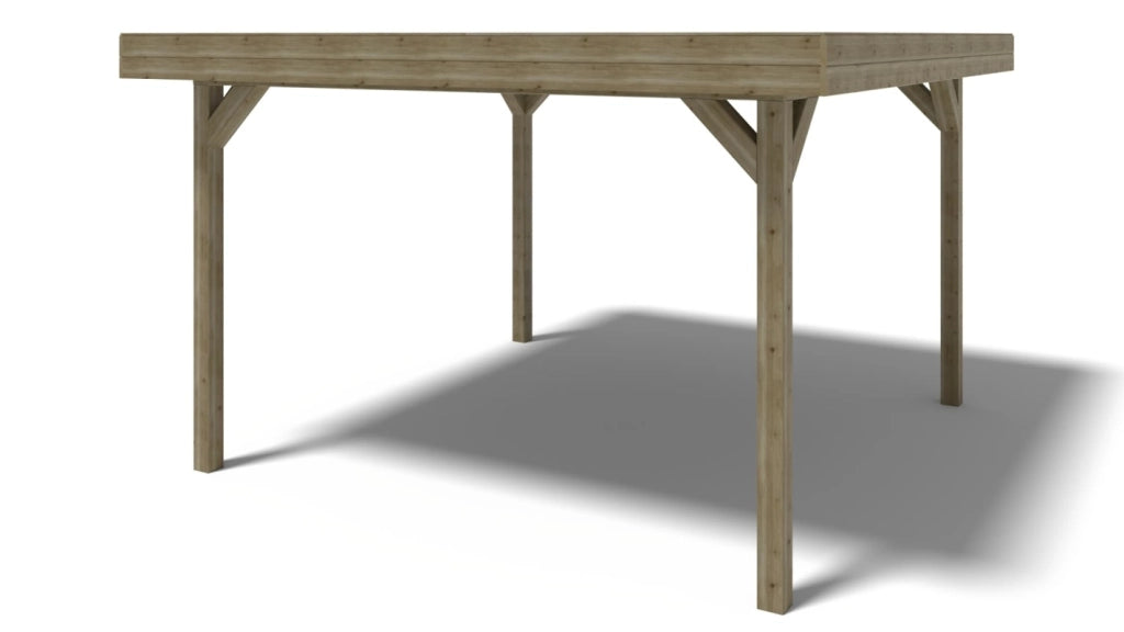 Gazebo da giardino in legno pergola 4.04x4.04 m con pannell - Impregnata - ALT135 - ALTANKA