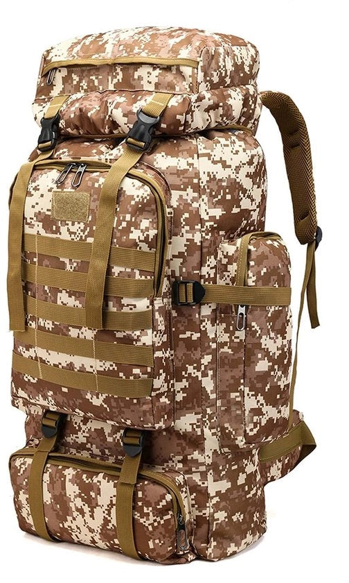Zaino da Campeggio 80L - Zaino Idrorepellente - Zaino Leggero per Escursioni - Zaino da Campeggio - Zaino da Giorno - Sistema di Molle con Capacità Regolabile - Zaino da Campeggio Multifunzione