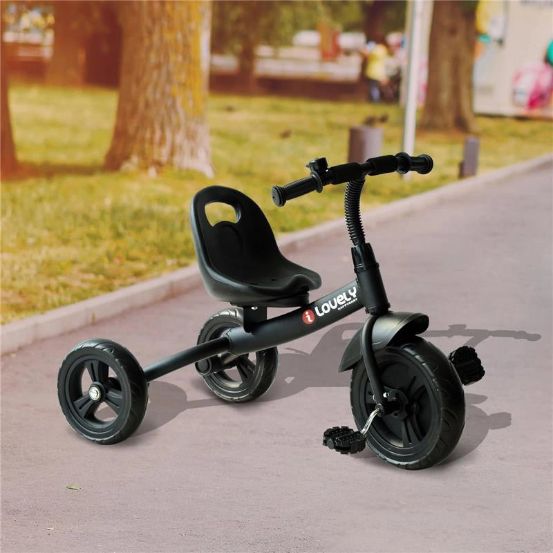 TRICICLO IN METALLO CON CAMPANELLO PARAFANGO RUOTA SPECIALE NERO