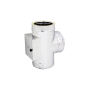 Raccordo inox di 150 - de 200 mm a tee t con camera d'ispezione doppia parete