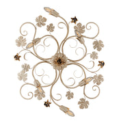 Iris - Plafoniera in ferro laccato avorio con decoraz. oro antico 6 luci - Ø79 X 67 - BL169-PL6-AV