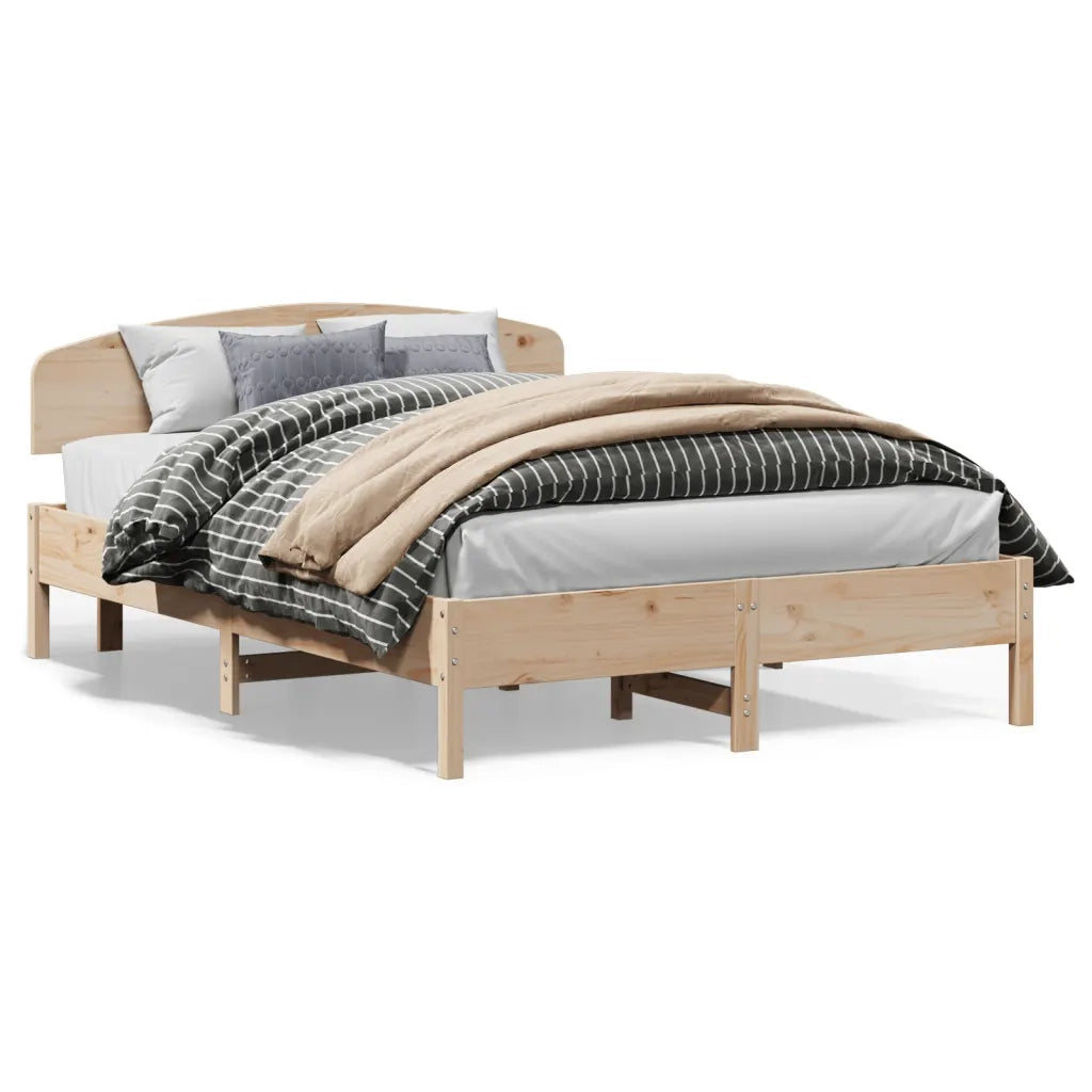 Giroletto senza Materasso-Struttura Letto 140x200 cm in Legno Massello di Pino 808863