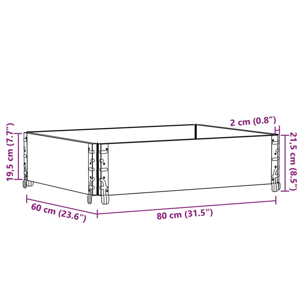 vidaXL Paretale per Pallet Grigio 80x60 cm in Legno Massello di Pino