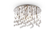 Plafoniera Contemporanea Moonlight Metallo-Cristallo Cromo 12 Luci G9 3W 3000K