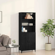 vidaXL Credenza Rovere nero 69.5 x 32.5 x 180 cm Legno multistrato