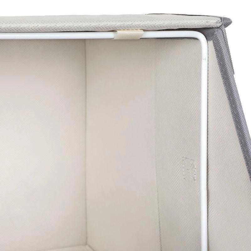 Set di 4 scatole portaoggetti impilabili contenitore organizer per giocattoli con coperchio struttura in metallo chiusura magnetica per vestiti libri e giocattoli grigio 12_0003379