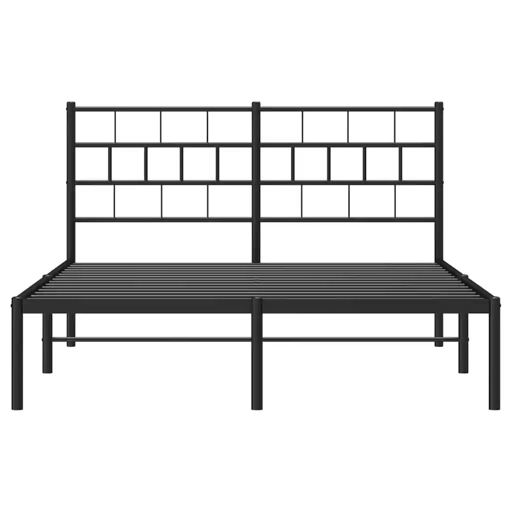 Giroletto con Testiera in Metallo Nero 150x200 cm 355661