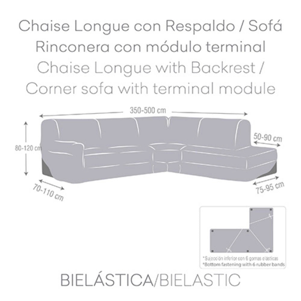 Copridivano angolare sinistro beige Jaz 350-500