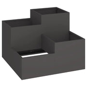 Fioriere | Cassetta per fiori | Vaso da giardino Nero 100 x 100 x 60 cm Acciaio