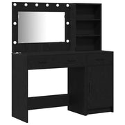 Toeletta | Tavolo da Trucco con cassetto 2 pz Nero Legno multistrato