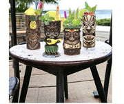 Set di 4 tazze ceramiche hawaiane per Natale, tazze per cocktail Tiki Bar, bicchieri tropicali per drink per feste esotiche
