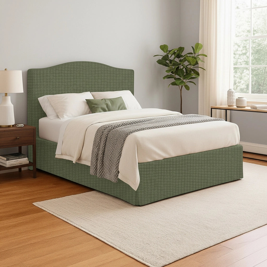 Morley, Letto Matrimoniale Sfoderabile Made in Italy, Verde
