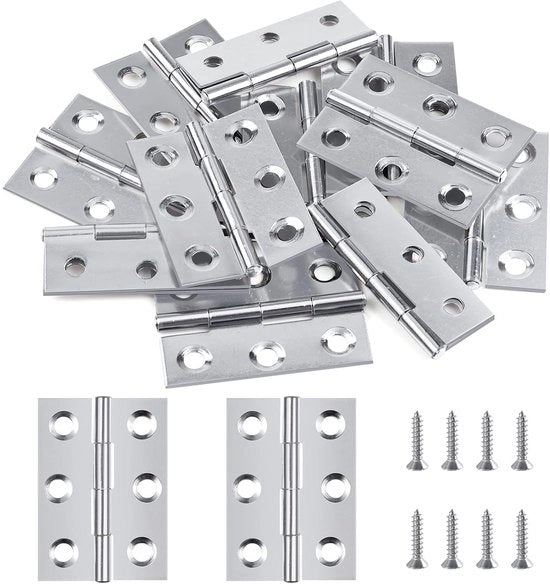 Scharnieri inclinabili - 24 pezzi - acciaio inossidabile - 44 mm x 31 mm