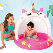 Trade Shop - Piscina Baby Pool Caticorn 102x102cm Gioco Estivo Gonfiabile Per Bambini 58438 -