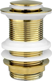 Wastafel plug click clack sostitutivo giallo oro senza foro 7 x 7 x 8 cm | Connettori G 1 x 1/4 BSP standard | Wastafel plug push-fit premium in rame