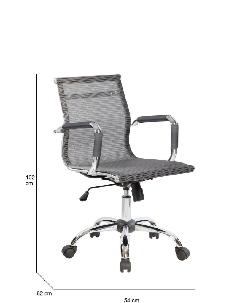Sedia da ufficio Traversonen\, Poltrona direzionale con braccioli, Sedia ergonomica da ufficio, Grigio, 62x54h92/102 cm