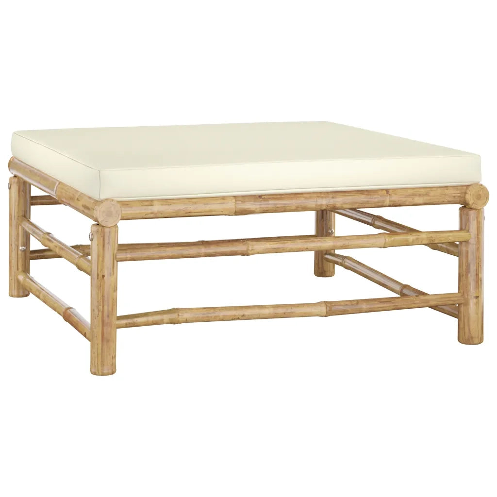 Set Divani da Giardino 6 pz con Cuscini Bianco Crema in BambÃ¹ cod mxl 40751