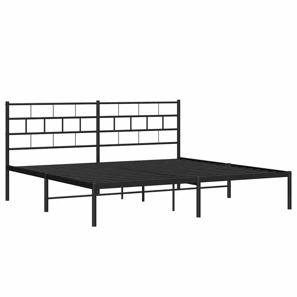 Giroletto con Testiera in Metallo Nero 183x213 cm
