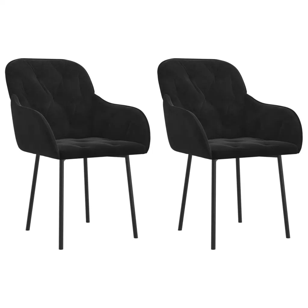 Sedie da Pranzo 2 pz Nere in Velluto cod mxl 66174