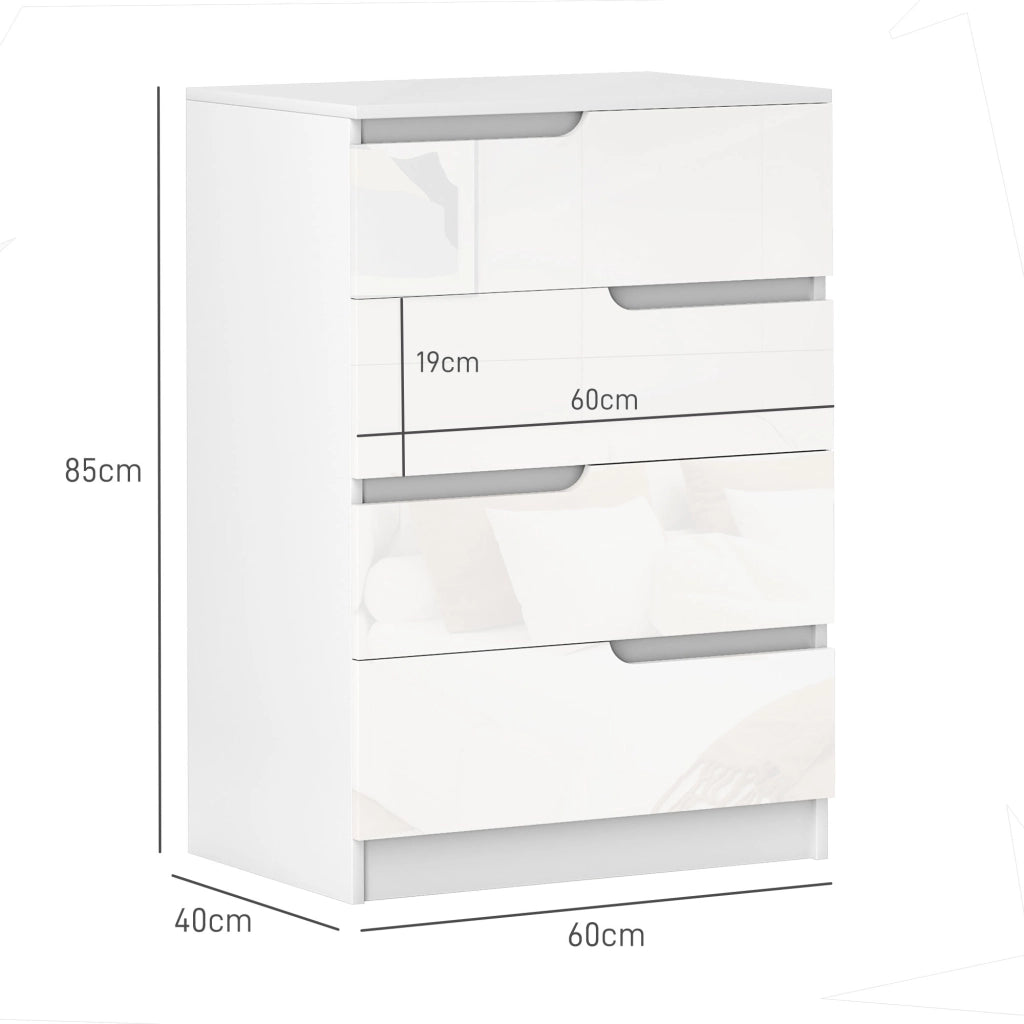 C¨®moda con 4 cassetti ¨C Zephmum ¨C Bianco 60x40x85 cm