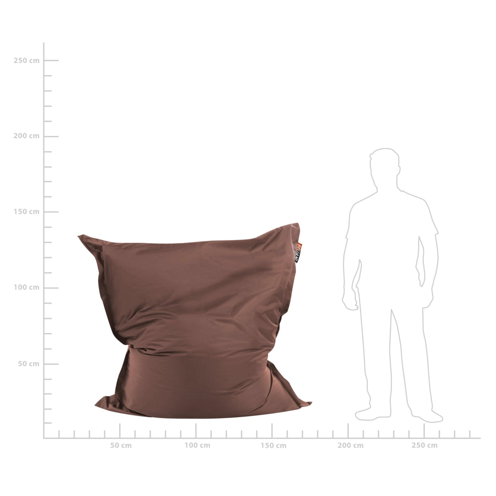Pouf seduta poltrona sacco Grande Marrone con Zip 140 x 180 cm soggiorno camera da letto