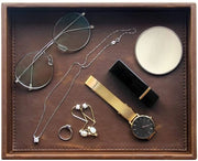 Organizzatore per scrivania, contenitore per accessori, 26 x 21 x 4,5 cm, marrone