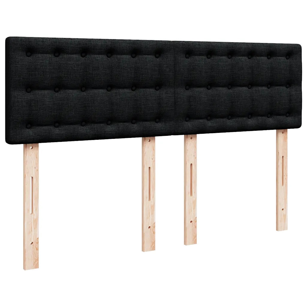 Giroletto a Molle con Materasso Nero 160x200 cm in Tessuto
