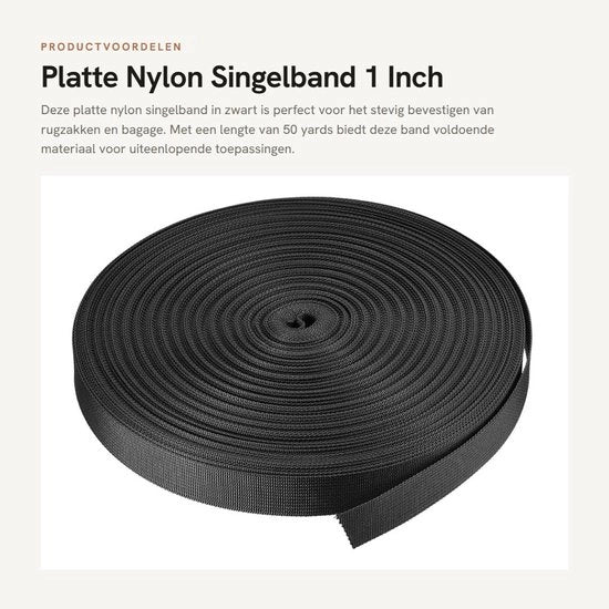 Cintura singola in nylon 1 pollice - 50 yard - zaino - cinghia - resistente - leggero - elastica