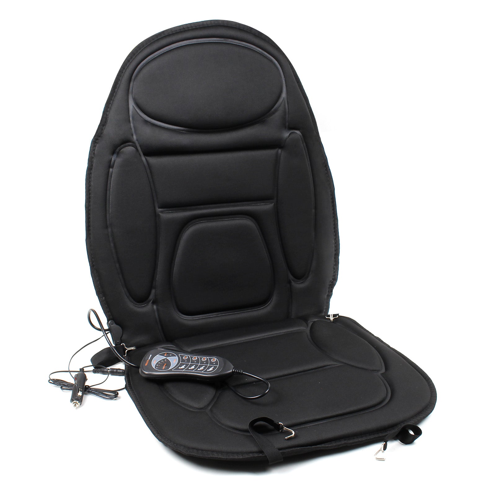 Massaggiatore con funzione termica e vibrazione 5 motori 105x50cm nero 12V Sedile massaggiante
