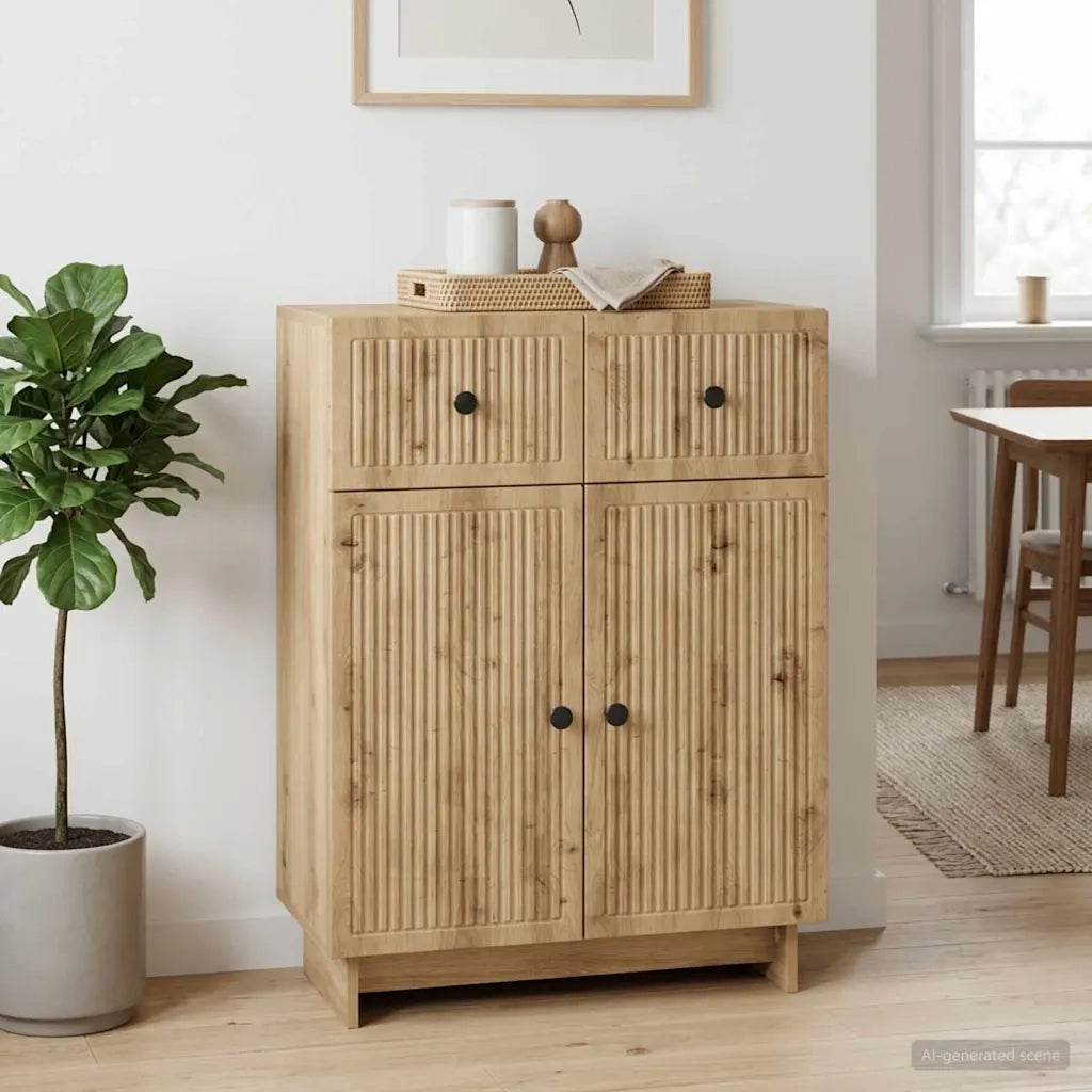 Credenza con cassetto Rovere Artigianale 66 x 34,5 x 90 cm 893954