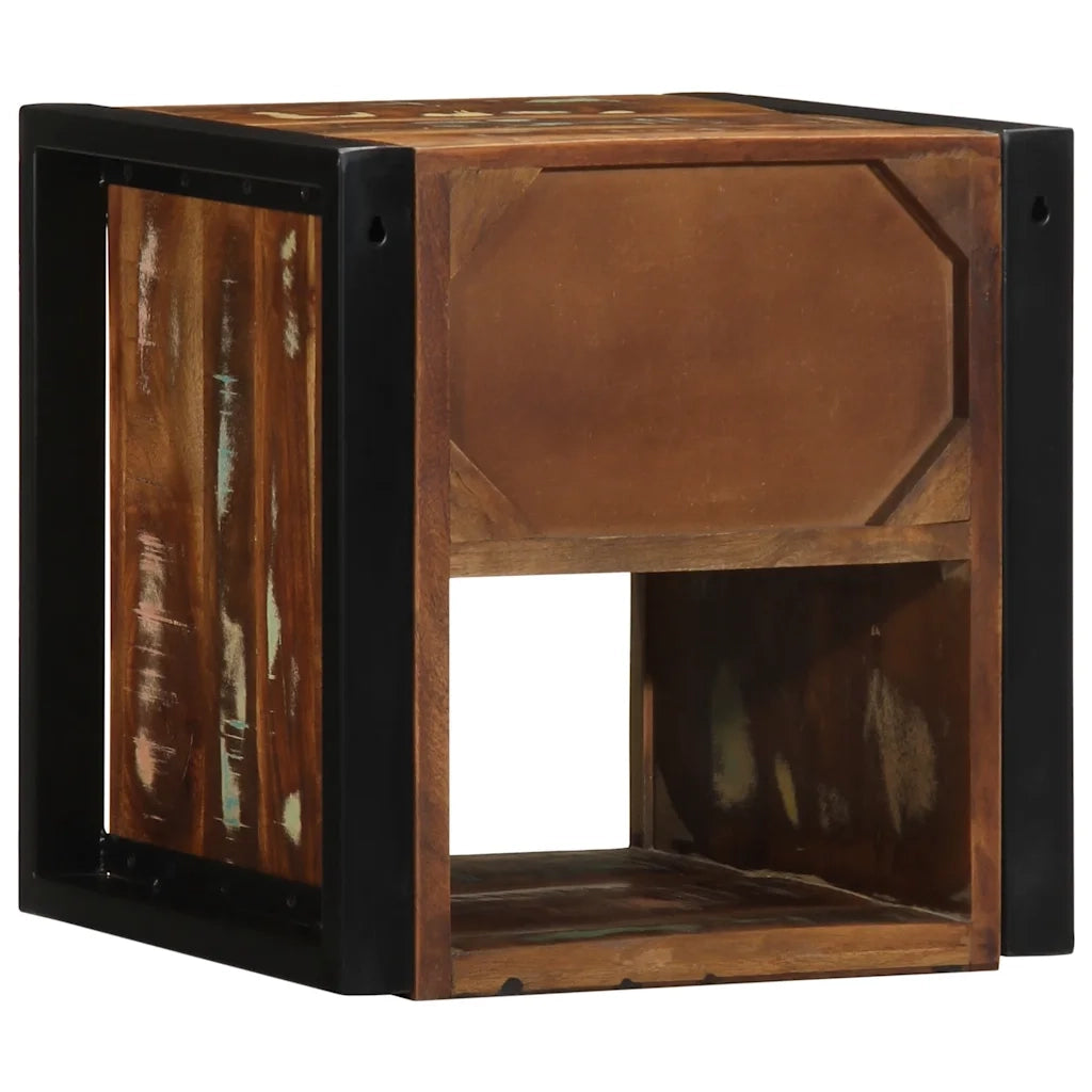 Comodini 2 pz Multicolore 40x35x40cm in Legno Massello Recupero