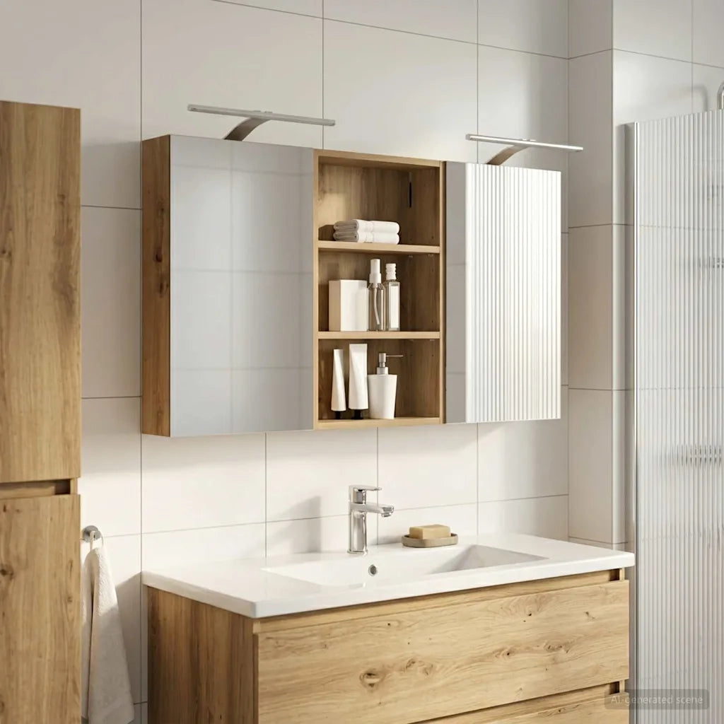 Set di Armadi da Bagno con porta 3 pcs 120 x 10,5 x 60,5 cm 3403743
